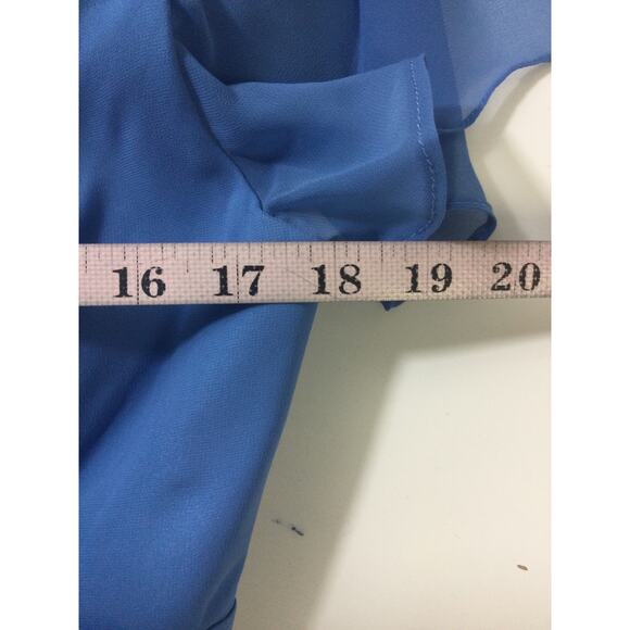 AW BRIDAL 10 L dusty blue chiffon Megan party cocktail knee length dress NEW B50 - Picture 5 of 8